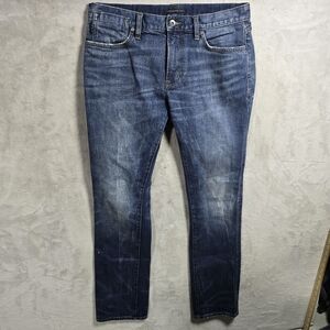 John Varvatos Jeans Men 34x33 Bowery Slim Straight Dark Blue Denim Pants